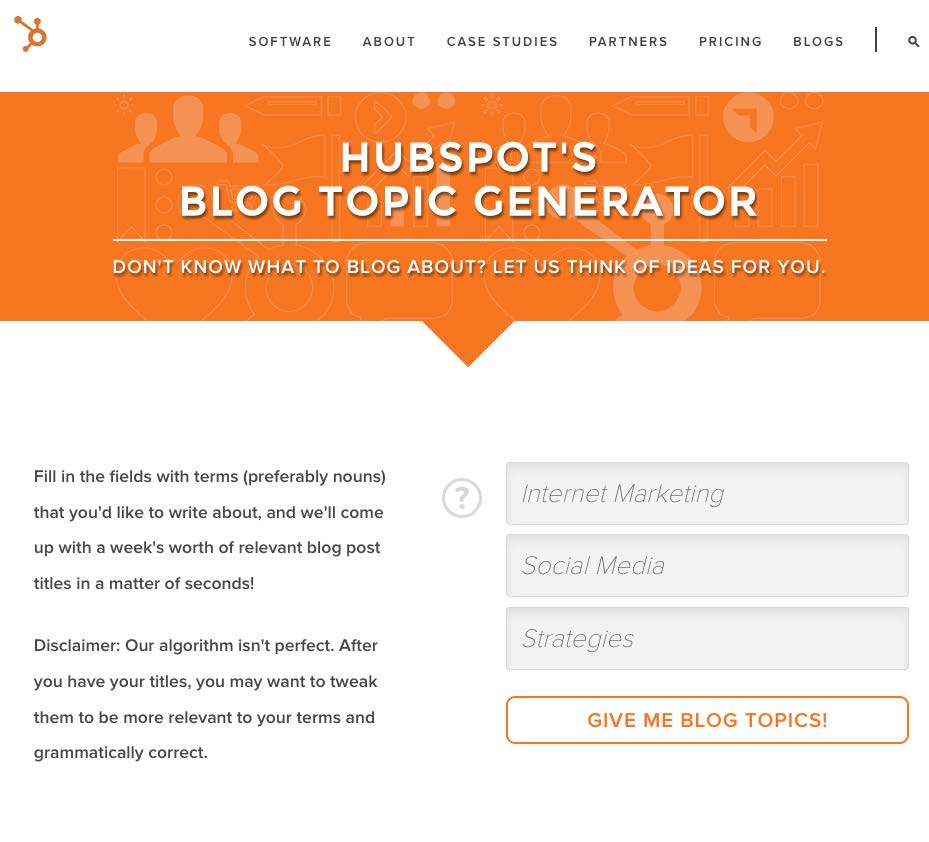 HubSpot’s Blog Topic Generator